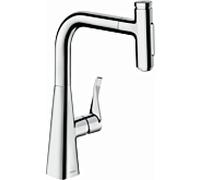 Hansgrohe Mitigeur de cuisine Metris Select M71 240, douchette extractible, 2 jets, chrome