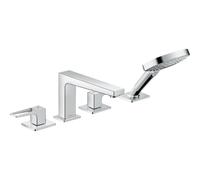 Hansgrohe Metropol 4-trous ensemble mitigeur de bord de baignoire avec poignées en barre chrome 74552000