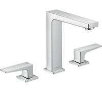 hansgrohe Metropol Mélangeur de lavabo 3 trous poignées manettes, bonde Push-Open, chromé, 32515000
