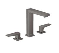 hansgrohe Metropol Mélangeur de lavabo 3 trous poignées manettes, bonde Push-Open, noir chromé brossé, 32515340