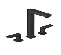 hansgrohe Metropol Mélangeur de lavabo 3 trous poignées manettes, bonde Push-Open, noir mat, 32515670