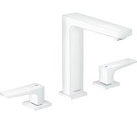hansgrohe Metropol Mélangeur lavabo 3 trous 160, poignées à levier, vidage par pression, saillie 152mm, 32515700, Couleur: blanc mat