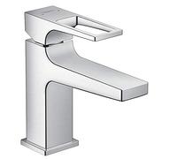 hansgrohe Metropol Mitigeur de lavabo 100 poignée étrier bec court, bonde Push-Open, chromé, 74500000