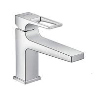 hansgrohe Metropol Mitigeur de lavabo 100 poignée étrier bec long, bonde Push-Open, chromé, 74502000