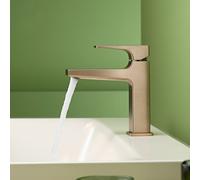 hansgrohe Metropol mitigeur monocommande de lavabo 110, avec poignée, vidage par poussée, saillie 135mm, 32507140, Couleur: bronze brossé