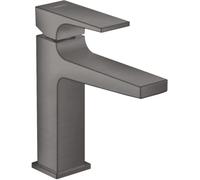 hansgrohe Metropol Mitigeur de lavabo 110 poignée manette, bonde Push-Open, noir chromé brossé, 32507340