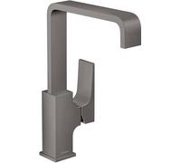 hansgrohe Metropol mitigeur monocommande de lavabo 230, poignée à levier, vidage par poussée, saillie 165mm, 32511340, Couleur: noir brossé
