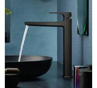 hansgrohe Metropol mitigeur monocommande pour lavabo 260 avec poignée, vidage par poussée, pour cuvettes de lavabo, saillie 204mm, 32512340, Couleur: noir brossé
