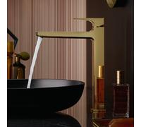 hansgrohe Metropol mitigeur lavabo 32512990 saillie 204 mm, garniture de vidage push-open, optique or poli