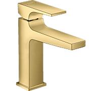 hansgrohe Metropol mitigeur monocommande de lavabo 110, avec poignée, vidage par poussée, saillie 135mm, 32507990, Couleur: Optique en or poli