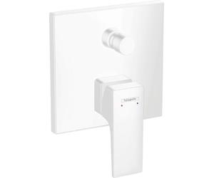 hansgrohe Metropol Mitigeur mécanique bain encastré avec poignée étrier et combinaison de sécurité, blanc mat, 32546700
