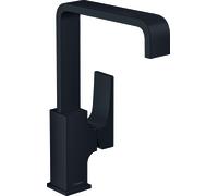 hansgrohe Metropol mitigeur monocommande de lavabo 230, poignée à levier, vidage par poussée, saillie 165mm, 32511670, Couleur: Noir Mat