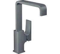 hansgrohe Metropol mitigeur monocommande de lavabo 230, poignée à levier, vidage par poussée, saillie 165mm, 32511340, Couleur: noir brossé