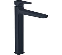 hansgrohe Metropol mitigeur monocommande pour lavabo 260 avec poignée, vidage par poussée, pour cuvettes de lavabo, saillie 204mm, 32512670, Couleur: Noir Mat