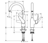 Hansgrohe - Mitigeur de cuisine 220 Focus M42 1 jet finition chromé