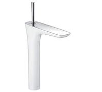 Hansgrohe Mitigeur de Lavabo Design PuraVida 200 Bec Haut Finition Blanc/Chromé avec Bonde de Vidage 15081400