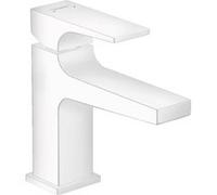 HANSGROHE Mitigeur lavabo Metropol 100 poignée manette bec court, bonde Push-Open blanc mat blanc mat G