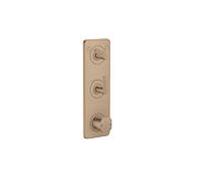 hansgrohe module thermostat 380/120 UP FS 49701310 encastré, avec plaque pour 2 consommateurs, or rouge brossé