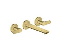 hansgrohe montage mural mitigeur lavabo 3 trous 49070950 encastré, avec bec 195 mm, laiton brossé