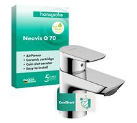 hansgrohe Neovis Q Mitigeur monocommandé pour lavabo 70 CoolStart, sans garniture de vidage, chrome, 71351000