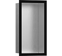 hansgrohe Niche murale XtraStoris 56094670 30x15x10cm, avec cadre design, acier inoxydable brossé, noir mat