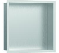 hansgrohe XtraStoris Individual niche murale en acier inoxydable brossÃ© avec cadre design, 300x300x100 mm, 56097, Coloris: blanc mat - 56097700