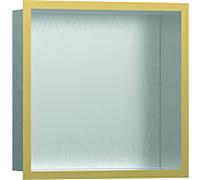 hansgrohe Niche murale XtraStoris 56097990 30x30x10cm, avec cadre design, acier inoxydable brossé, optique or poli