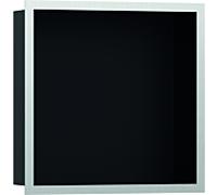 hansgrohe Niche murale XtraStoris 56098800 30x30x10cm, avec cadre design, noir mat, optique en acier inoxydable