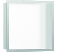 hansgrohe Niche murale XtraStoris 56099800 30x30x10cm, avec cadre design, blanc mat, optique en acier inoxydable