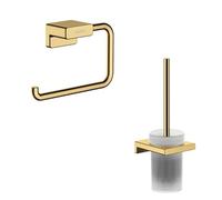 Hansgrohe Porte-Brosse WC AddStoris + Porte-Papier WC Aspect doré Poli