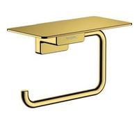 HANSGROHE Porte-papier WC avec tablette aspect doré poli AddStoris G
