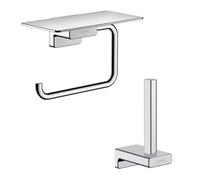 Hansgrohe Porte-Papier WC avec Tablette chromé AddStoris + Réserve Porte-Papier chromé