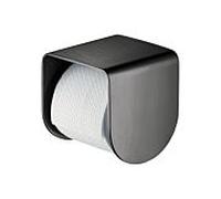 Hansgrohe AXOR Universal Accessories Support de papier toilette, softsquare, avec tablette, 42436, Coloris: Chrome noir brossÃ© - 42436340