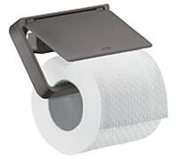 Hansgrohe Porte-rouleau de papier Axor 42836340 avec couvercle, métal chrome noir brossé