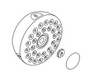 hansgrohe projecteur Bodyvette côté douche 97472000 Stop chromé avec jet chromé gris clair