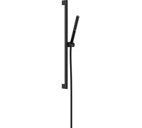hansgrohe Pulsify S 24373670 Ensemble de douche à économie d'eau (EcoSmart+, jet PowderRain), flexible de douche (1,60 m) et barre de douche 0,65 m Noir mat