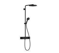 Hansgrohe Pulsify S SystÃšme de douche 260 1 jet, Ã©conomie deau (EcoSmart) avec ShowerTablet Select 400, Coloris: Noir Mat - 24221670