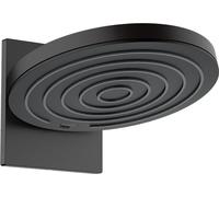 hansgrohe Pulsify S - Douche de tête économie d'eau 7,4 l/min (EcoSmart), Douche de pluie ronde (⌀ 260 mm), avec bras de douche, Pommeau de douche avec 2 types de jet pour montage au mur, Noir mat