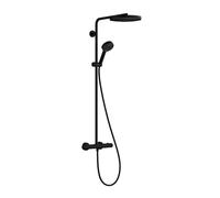 Hansgrohe Pulsify S Puro Système de douche 260, 1jet, Ecostat Fine, douchette à main 3jet, 24236, Couleur: noir mat