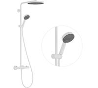 Hansgrohe Pulsify S Puro Système de douche 260, 1jet, Ecostat Fine, douchette à main 3jet, 24236, Couleur: Blanc mat