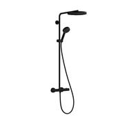 Hansgrohe Pulsify S Puro Système de douche 260, 1jet, Ecostat Fine, douchette à main 3jet, EcoSmart, 24237, Couleur: noir mat