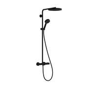 hansgrohe Pulsify S PURO Système de douche 260, 1jet, Ecostat Fine, douchette à main 3jet, 24236670, Couleur: noir mat