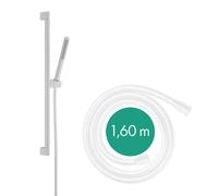 hansgrohe Pulsify S Set de douche 100, 1 type de jet économe en eau, barre de douche 65 cm, 24372700, Couleur: Blanc Mat