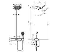 hansgrohe Pulsify S Colonne de douche 2 jets, 24240140,
