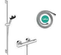 hansgrohe Pulsify Select S set de douche 105, 3jet Relaxation, Ecostat Fine, EcoSmart, barre de douche 900mm, 24261000, Couleur: chrome