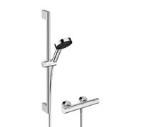 hansgrohe Pulsify Select S set de douche 105, 3jet Relaxation, élément Ecostat, EcoSmart, barre de douche 650mm, 24272000, Couleur: chrome