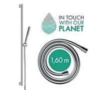 Hansgrohe Ensemble de douche Pulsify S 24383000 – 1 jet, économie d'eau+, barre 90 cm, chrome
