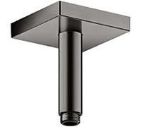 hansgrohe raccordement au plafond 26437330 100 mm, chrome noir poli, carré