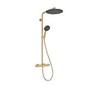 Hansgrohe Raindance Alive Q 210/340 2 jets Colonne de douche 24593140 EcoSmart avec mitigeur thermostatique,7,6 l/min, brushed bronze