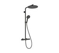 Hansgrohe Raindance Alive Q 210/340 2 jets Colonne de douche 24593340 EcoSmart avec mitigeur thermostatique,7,6 l/min, brushed black chrome
